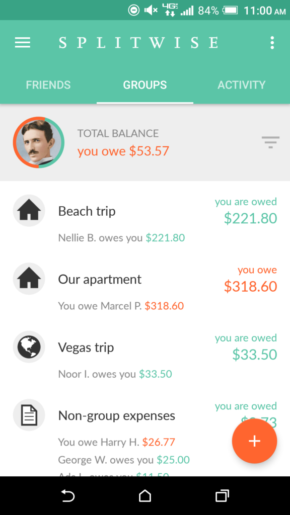 Splitwise screenshot