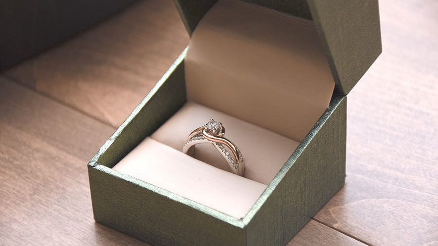 engagement ring in a box